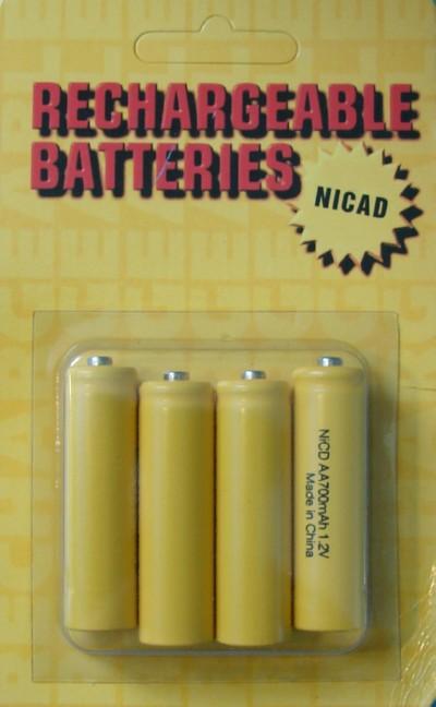 DANTONA 4-AA NICAD BATTERIES PACKAGED